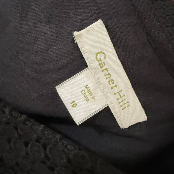 Women Garnet Hill Sleeveless Eyelet Knee Length Dress in Black Size 10 - Picture 9 of 9